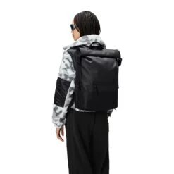 Rains Trail Rolltop Backpack W3 Black -Tassen Verkoopwinkel image 1368