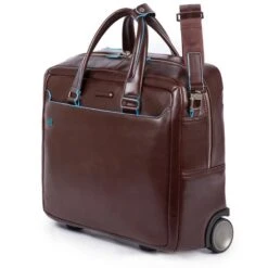 Piquadro Black Square Briefcase With Wheels Brown 14 Piquadro Black Square Briefcase With Wheels Brown -Tassen Verkoopwinkel image 891
